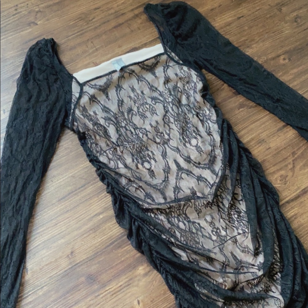 Super gorgeous lace dress with beautiful neckline